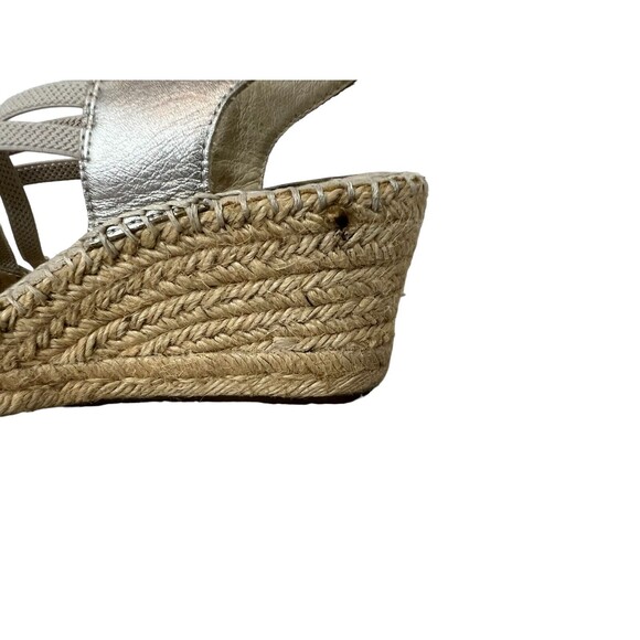 Abeo Biosystems Delano Espadrille Women's Size 7N Gold Leather Wedge Sandals - Picture 12 of 14